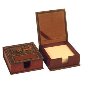 Bureau Memo Notitiehouder van Hout en Leren Model Achaemenid