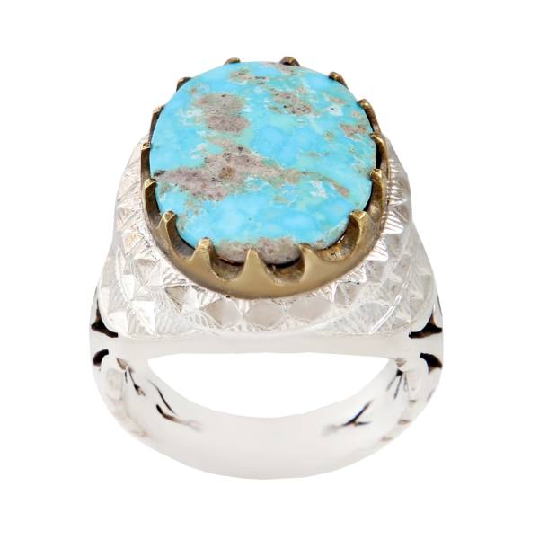Zilveren Ring met Neyshabur Turkoois Silva – Sterling Zilver