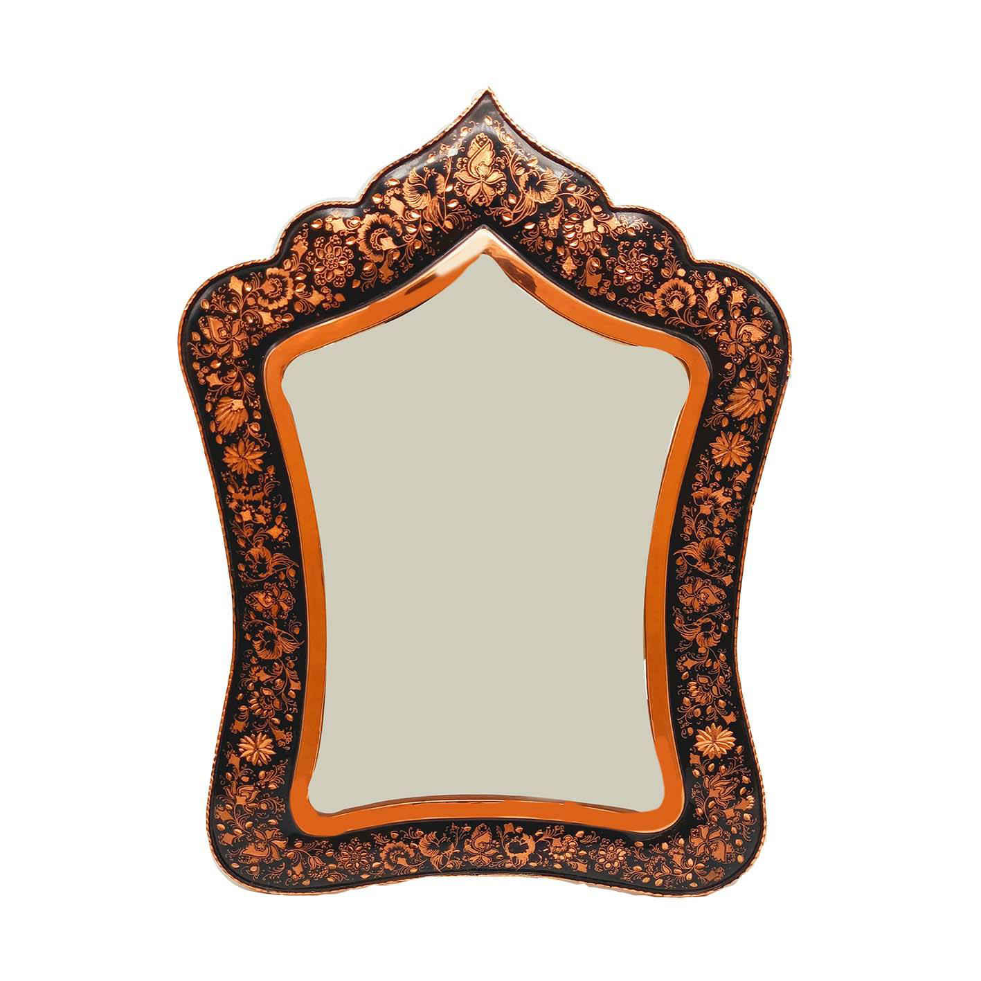 Gegraveerd Perzisch Koperen Spiegel Frame & Kandelaren Set – Ghalamzani