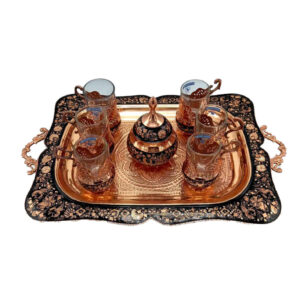 Handgemaakt Perzisch Koperen Thee- & Koffieset – Gegraveerd