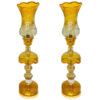 Perzische Kristallen Luster Lamp Traditionele Laleh Vorm Honingkleur