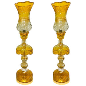 Perzische Kristallen Luster Lamp Traditionele Laleh Vorm Honingkleur