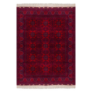 Handgeknoopt Perzisch Baluchistan Nomadisch Tapijt (Geometrische Ruit) – Rode Korkwol