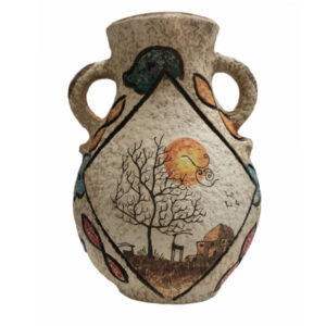 Handgemaakt Decoratieve Perzische Aardewerken Vaas met Kunstmotief Golha