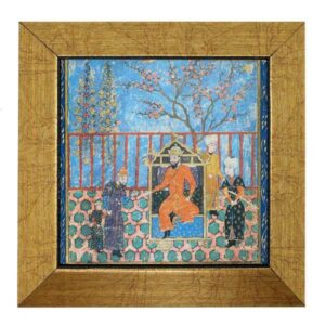 Decoratieve Perzische Framed Tegel – Shahnameh Geïnspireerd: Blauwe Hemel