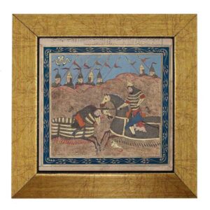 Decoratieve Perzische Framed Tegel – Shahnameh Geïnspireerd: Gevecht
