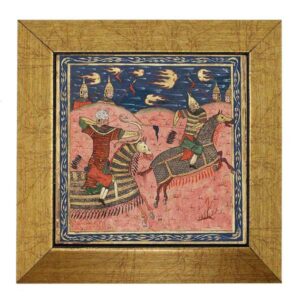 Decoratieve Perzische Framed Tegel – Shahnameh Geïnspireerd: Paarden