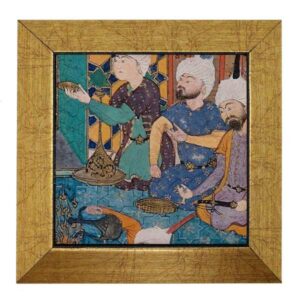 Decoratieve Perzische Framed Tegel – Shahnameh Geïnspireerd: Vrienden