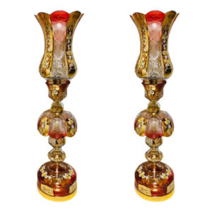 Perzische Kristallen Luster Lamp Traditionele Laleh Vorm Rood