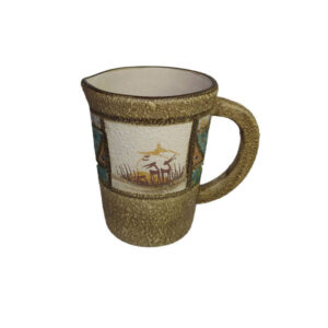 Perzische Decoratieve Aardewerken Pitcher – Goud Kunstmotief Handgeschilderd