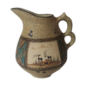 Perzische Decoratieve Aardewerken Pitcher – Handgeschilderd Kunstmotief