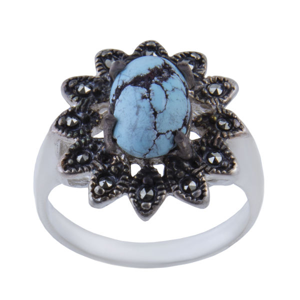 Zilveren Ring met Neyshabur Turkoois Saba – Sterling Zilver