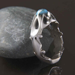 Zilveren Ring met Neyshabur Turkoois Earth – Perzisch Design