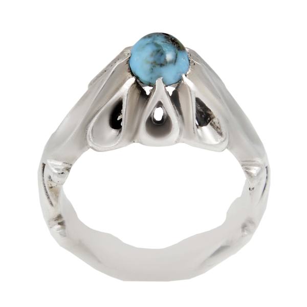 Zilveren Ring met Neyshabur Turkoois Earth – Perzisch Design