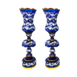 Perzische Kristallen Luster Lamp Traditionele Laleh Vorm Blauw Skye