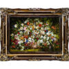 Handgeknopt Perzisch Picturaal Tapijt uit Tabriz met Tulp Bloemen