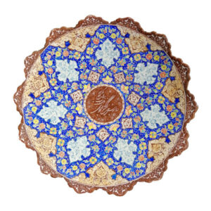 Decoratief Koperen Bord Handgeschilderd met Perzische Minakari Emaille Engel
