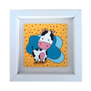 Decoratieve Keramische Kunst Gele Koe