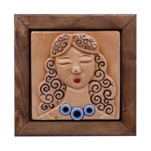 Decoratieve Perzische Keramische Kunst Model Krullend Meisje
