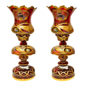 Perzische Kristallen Luster Lamp Traditionele Laleh Vorm Shah Abbasi Rood