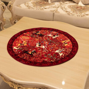Velvet Tafelkleed Perzische Elegantie Geïnspireerd Ontwerp Shekarghah (Rond)