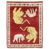 Perzische Gabbeh Wol Tapijt Handgeweven met Dieren Motieven
