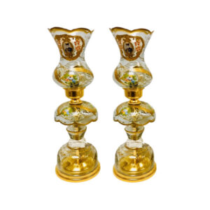 Perzische Kristallen Luster Lamp Traditionele Laleh Vorm Shah Abbasi Gouden