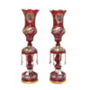 Perzische Kristallen Luster Lamp Traditionele Laleh Vorm Shah Abbasi Rood