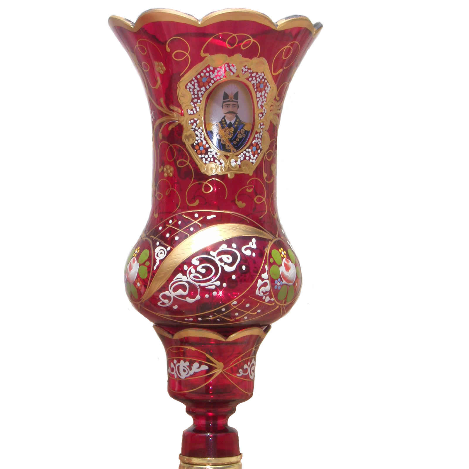 Perzische Kristallen Luster Lamp Traditionele Laleh Vorm Shah Abbasi Rood