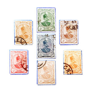 Verzameling van 7 Mozaffar ad-Din Shah Qajar Postzegels