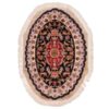 Handgeknoopt Perzisch Tabriz Tapijt (Ovaal Bloemenmedaillon) - Zwarte Zijde & Wol