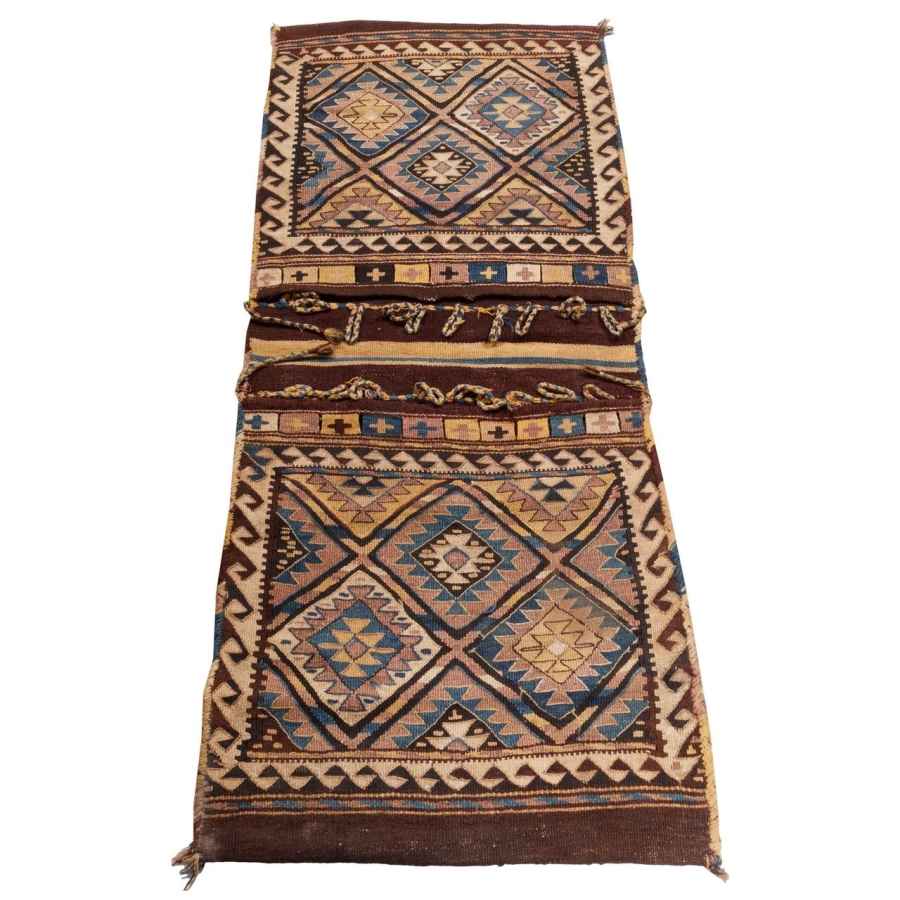 Vintage Perzische Zadel Tas – Handgeweven, Tweedehands Tōbrag 187415