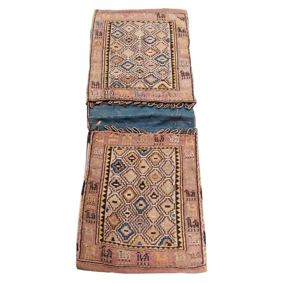 Vintage Perzische Zadel Tas – Handgeweven, Tweedehands Tōbrag 187418
