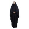Premium-crêpe chador in het zwart – Volledige overhead-gebedsabaya