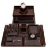 Houten Bureau Set van Tien Stuks – Bruin