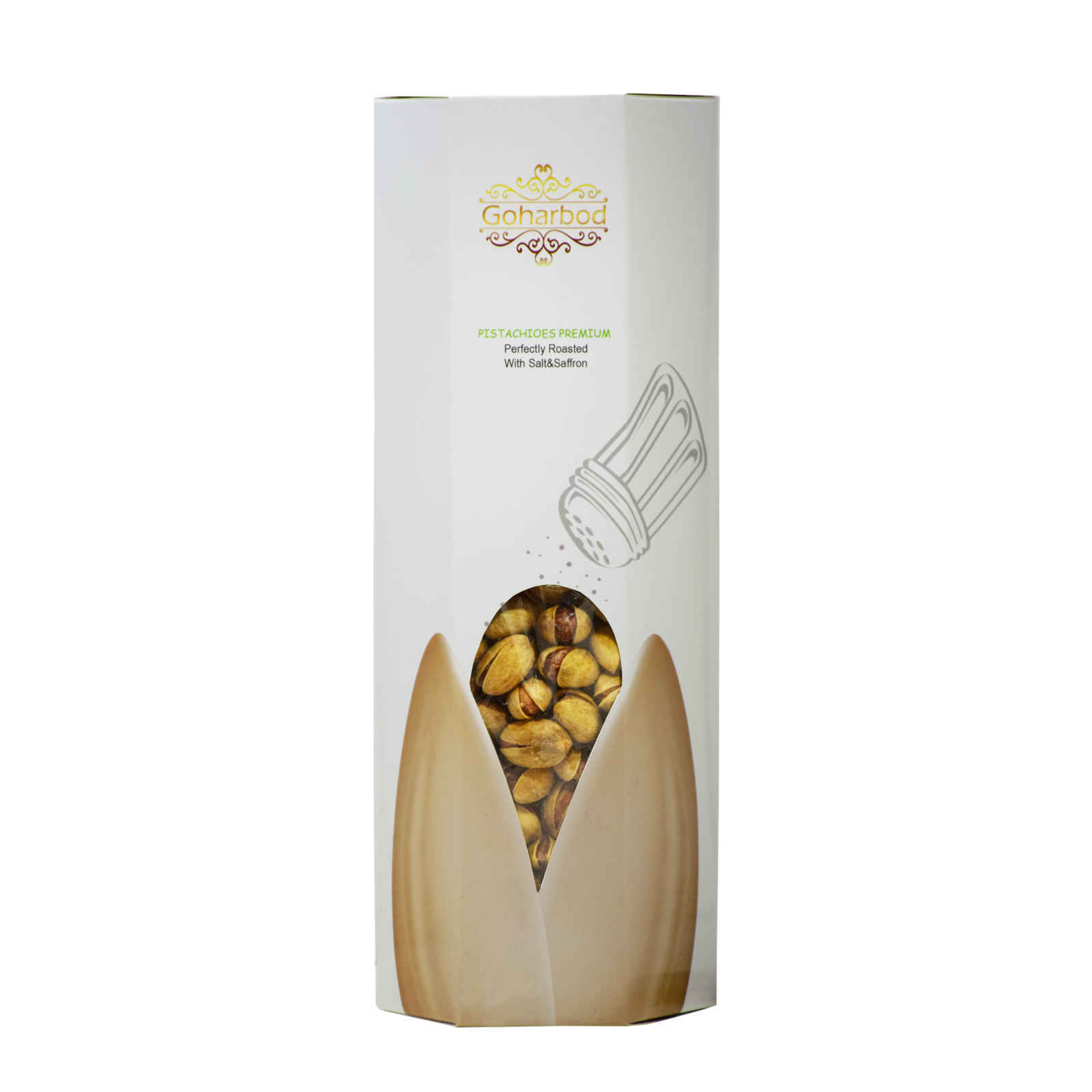 Gezouten Saffraan-gearomatiseerde Perzische Pistachenoten – Fandoghi Variëteit, 1500 g