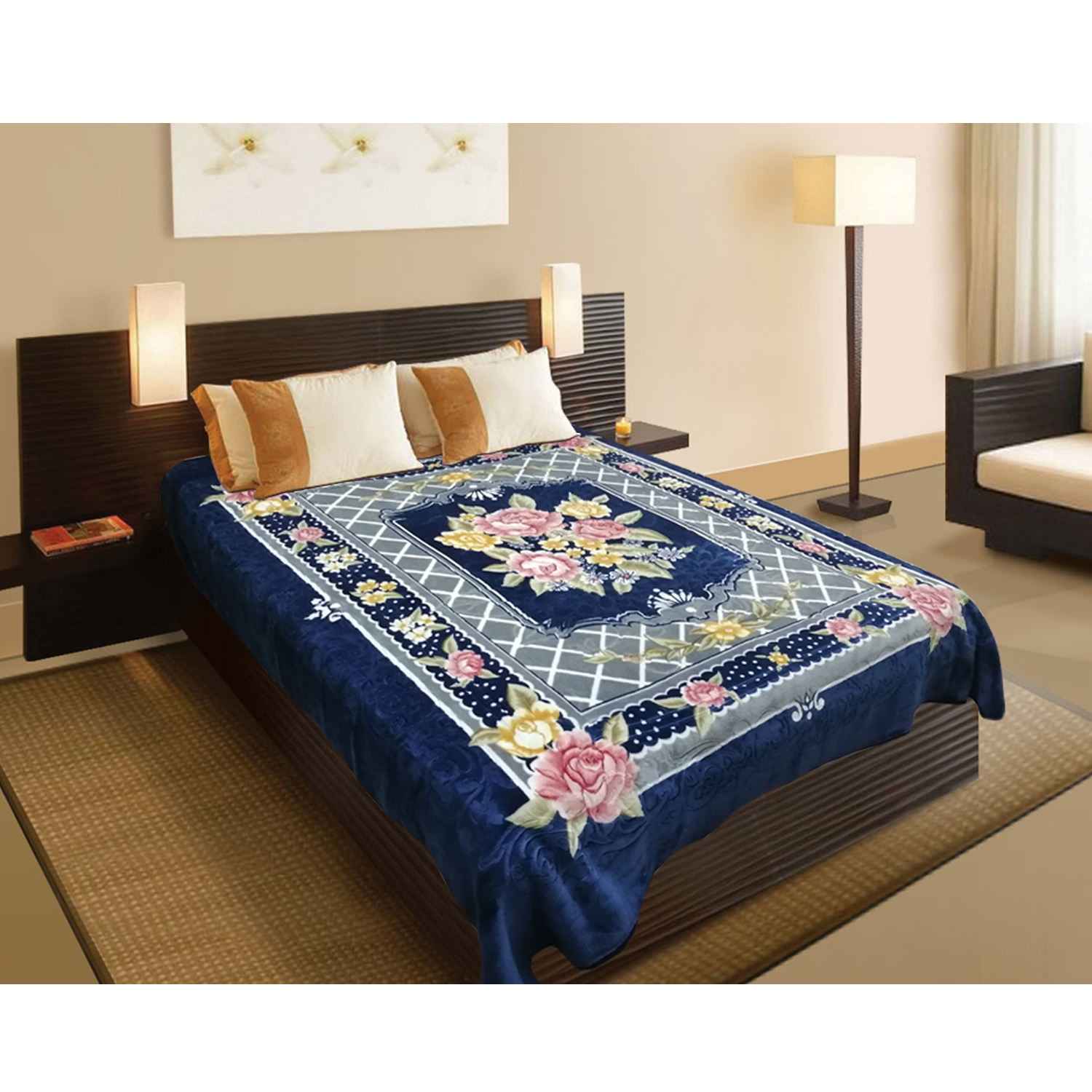 Golbaft Iraanse Dubbele Beddeken – Navy Blue