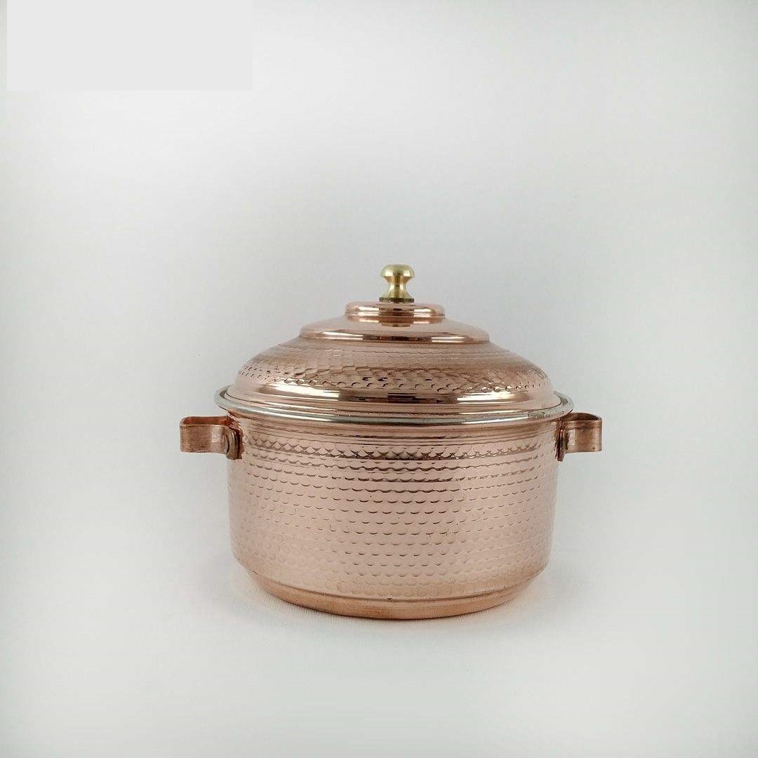 Iraanse Koperen Kookpan – Klassiek met de hand gehamerd design, maat 2