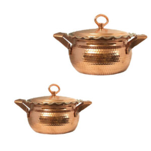 Iraanse Koperen Pannenset – Traditioneel gehamerd (2-delige set, model 199)