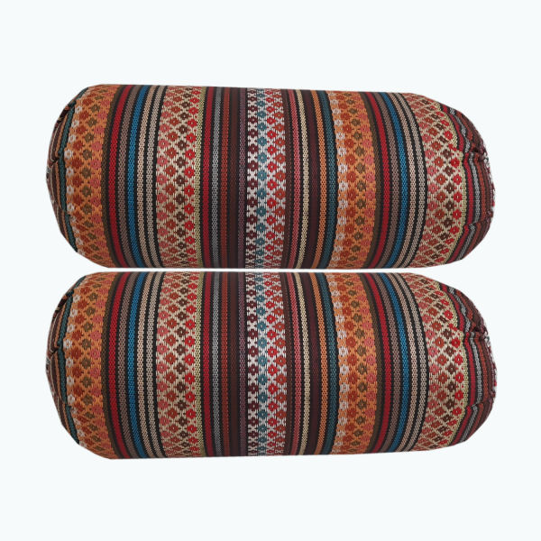 Tubulair Rolkussen Jajim – Gestreept Rood (Set van 2)