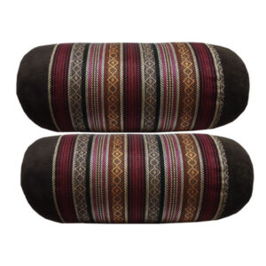 Fluwelen Rolkussens Brown – Traditionele Rugsteun (Set van 2)