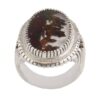 Perzische Zilveren Ring voor Mannen – Dendritische Agaat Shajar (Cream)