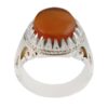 Perzische Jemenitische aqeeq zilveren ring voor heren, model King
