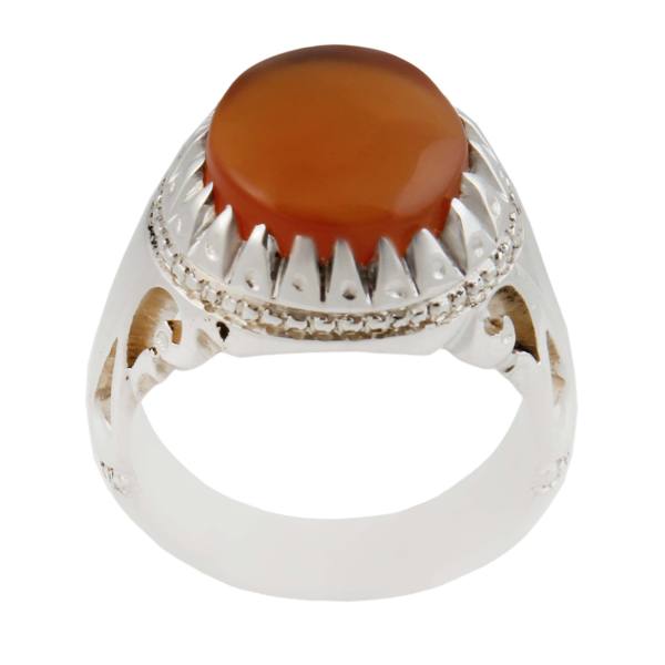Perzische Jemenitische aqeeq zilveren ring voor heren, model King