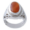 Perzische Jemenitische aqeeq zilveren ring voor heren, rood