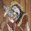 Marquetry Hout Inlegkunst – Artistieke Perzische Dame van de Liefde