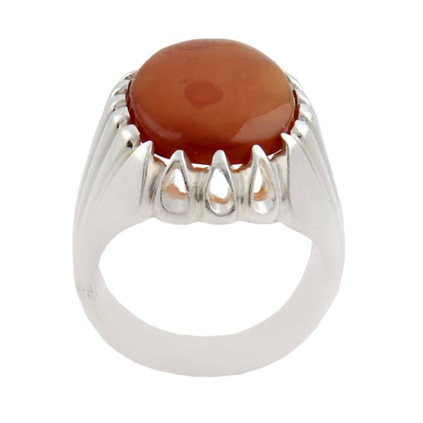 Perzische Jemenitische aqeeq zilveren ring voor heren, model Aqeeq