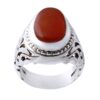 Perzische Jemenitische aqeeq zilveren ring voor heren, model King