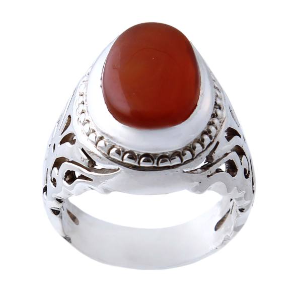 Perzische Jemenitische aqeeq zilveren ring voor heren, model King