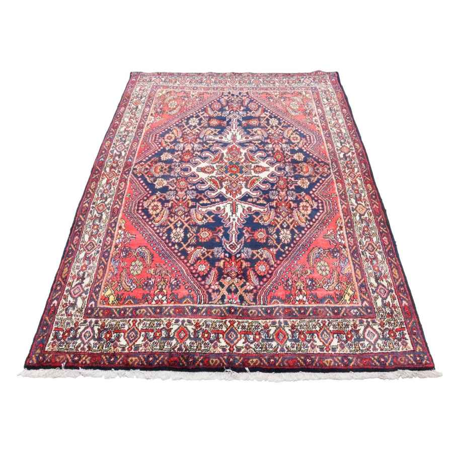Oud Perzisch Hamadan Tapijt (Traditioneel Geometrisch Medaillon) – Rode Wol
